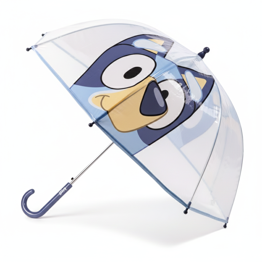 Детски чадъри с мотив на Блуи, идеални за онлайн магазин за детски стоки и подаръци за момиче или момче.