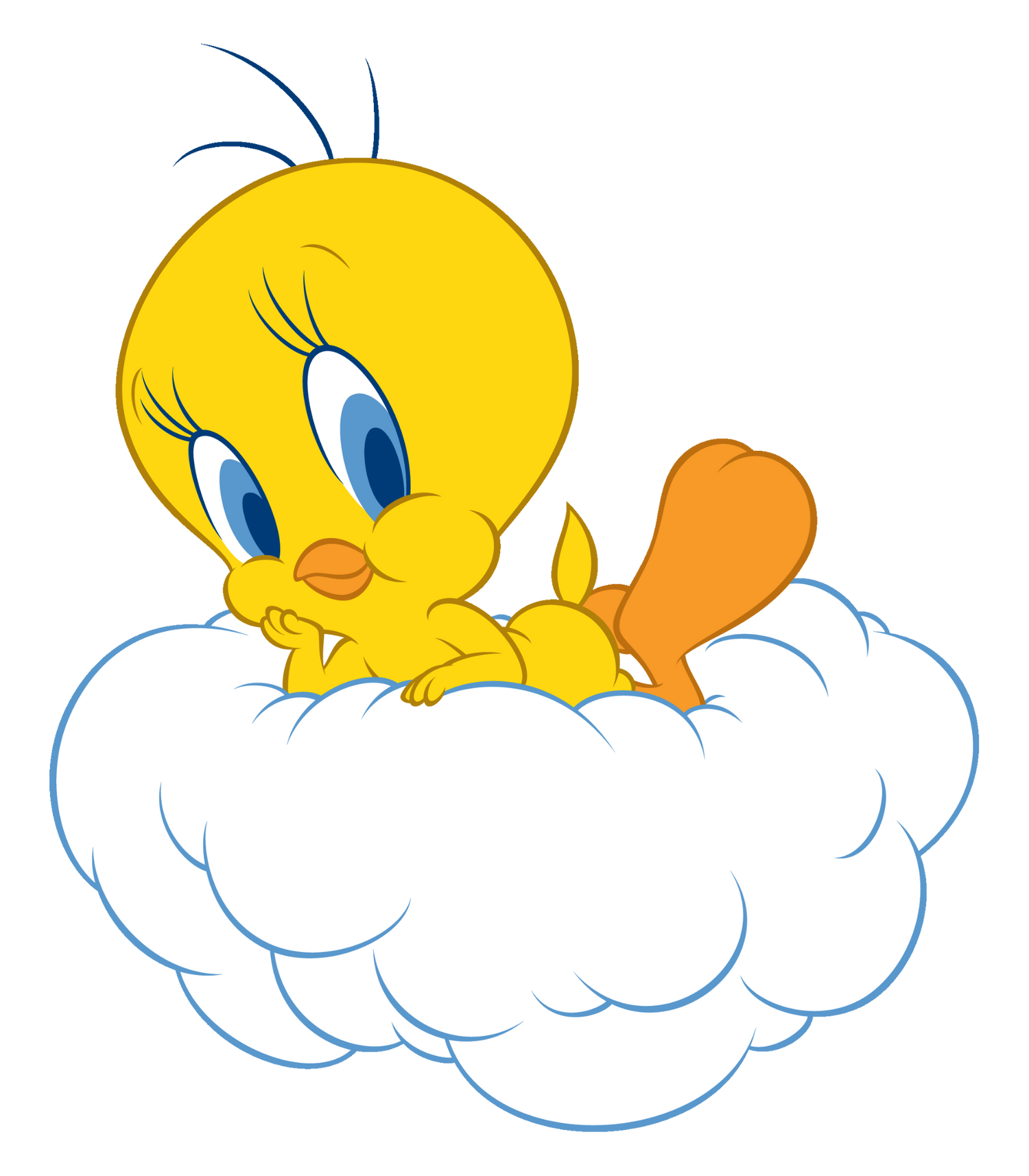 Туити върху облак - жълтото пиленце от анимациите, перфектен за детско спално бельо и подаръци за деца. Онлайн магазин за детски стоки.