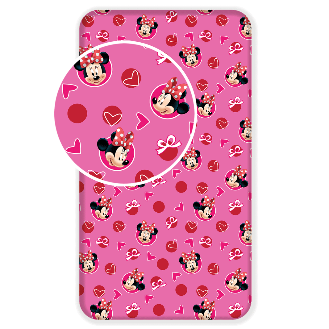 Долен чаршаф с ластик 90/200 Minnie Mouse с картинки на супергерои в ярки цветове.