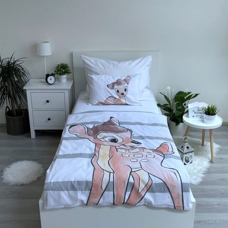 Детско спално бельо Bambi с рисунка на сърничка, комплект за легло 100 х 135 см, 100% памук.