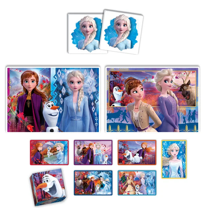 Комплект игра/пъзел, 4 в 1 Clementoni Frozen с героите от Замръзналото кралство.