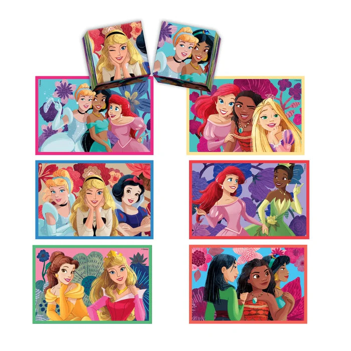 Комплект игра/пъзел, 4 в 1 Clementoni Disney Princess с принцеси от Дисни, идеален подарък за деца.