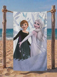 Памучна детска хавлия за плаж Frozen – 100% памук, 140x70 см, мека и бързо абсорбираща