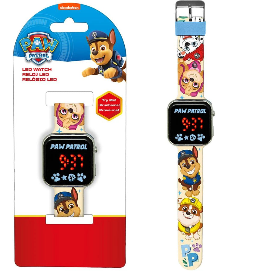 Детски LED часовник Paw Patrol с герои и червен LED дисплей