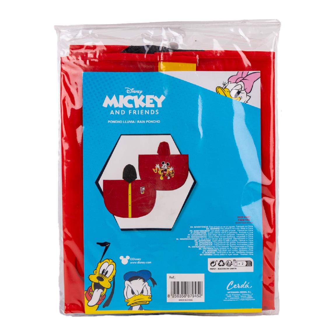 Детски дъждобран Mickey Mouse в прозрачна опаковка, идеален за детски игри на открито.