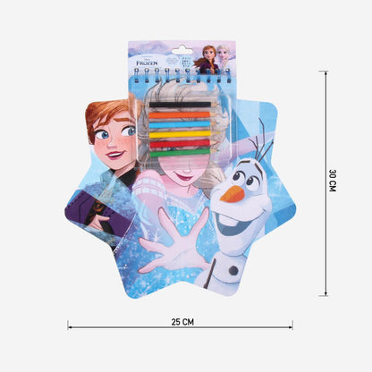 Книжка за оцветяване и рисуване Frozen с цветни моливи и героите Ана и Елза