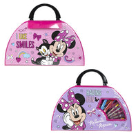 Комплект за рисуване, куфар Minnie Mouse с многоцветни цветни моливи и весела графика.