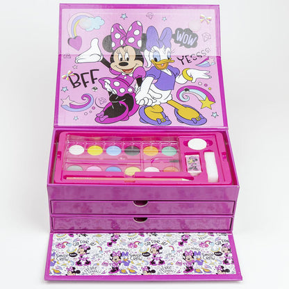 Куфар за рисуване Minnie Mouse с комплект за рисуване, включващ цветни бои и аксесоари