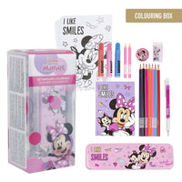 Комплект за оцветяване Minnie Mouse с цветни моливи и картонени листи.