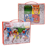 Куфар за рисуване Marval с образи на супергерои от Marvel като Хълк, Тор и Спайдър Мен.