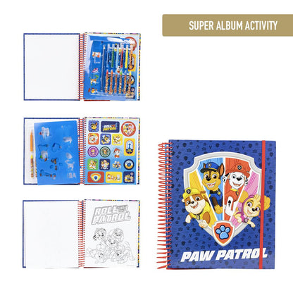 Албум за рисуване и оцветяване Paw Patrol с материали за творчество и забавни активности.