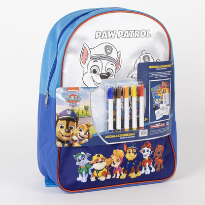 Детска раница за градина с комплект за оцветяване Paw Patrol - идеална за малки фенове на Пес Патрул.