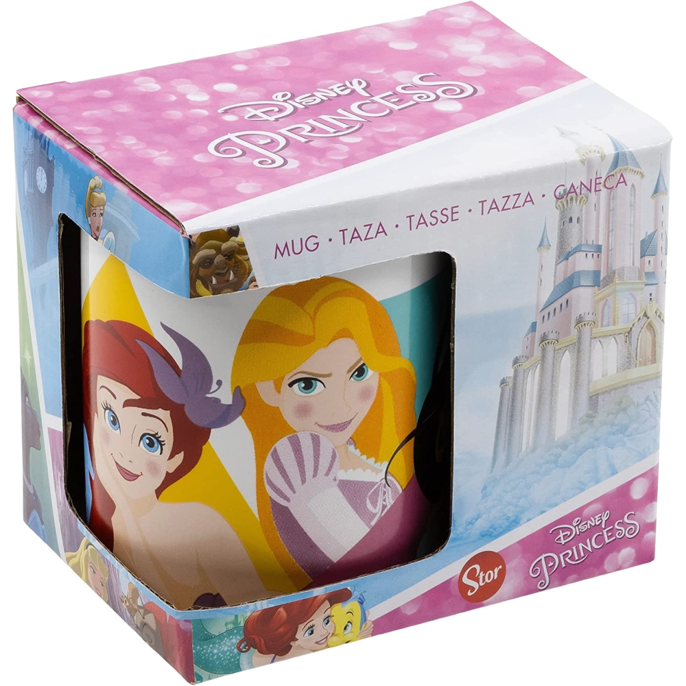 Керамична чаша Disney Princess в опаковка с изображения на принцеси и замък.