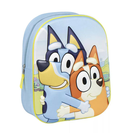 3D детска раница за градина Bluey & Bingo с цветен дизайн и ярки герои.