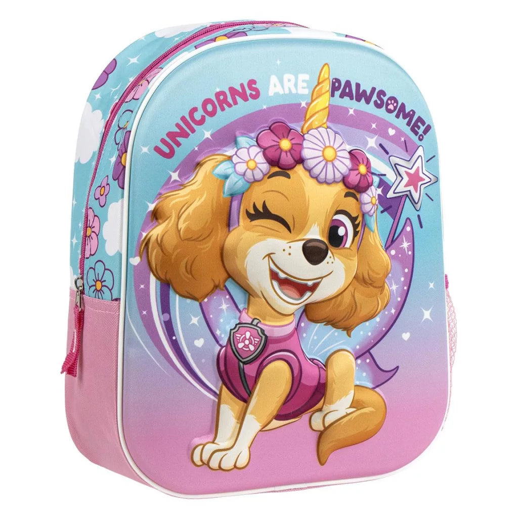 3D детска раница за градина Paw Patrol, Skay с изображение на Скай и ярки цветове.