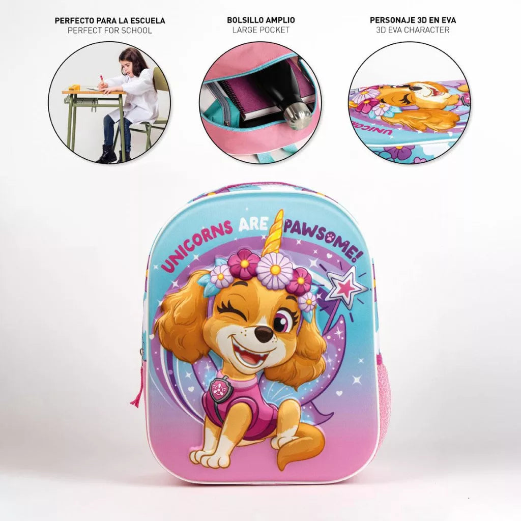 3D детска раница за градина Paw Patrol, Skay с уникален дизайн и героиня от Пес Патрул.