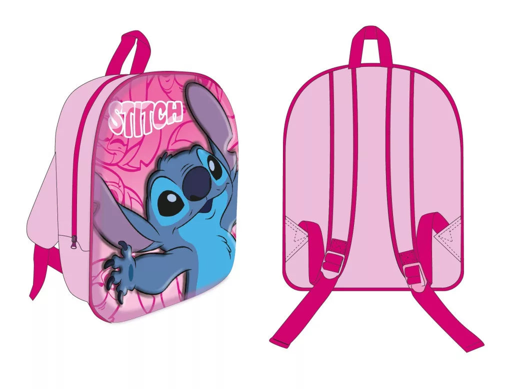 3D детска раница за градина Stitch с уникален дизайн и ярки цветове, идеална за малки фенове на Стич.
