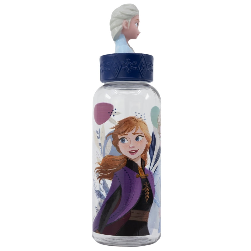 Бутилка за вода FROZEN 560ml, 3D капачка с изображения на Елза и Ана.