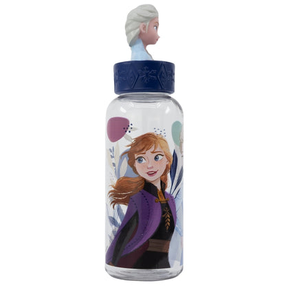 Бутилка за вода FROZEN 560ml, 3D капачка с изображения на Елза и Ана.