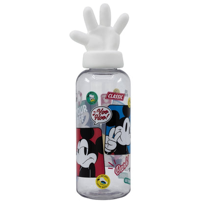 Бутилка за вода Mickey Mouse 560ml, 3D капачка с ръка и цветен дизайн