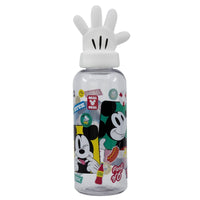 Бутилка за вода Mickey Mouse 560ml, 3D капачка с цветни фигури и щастливи емотикони