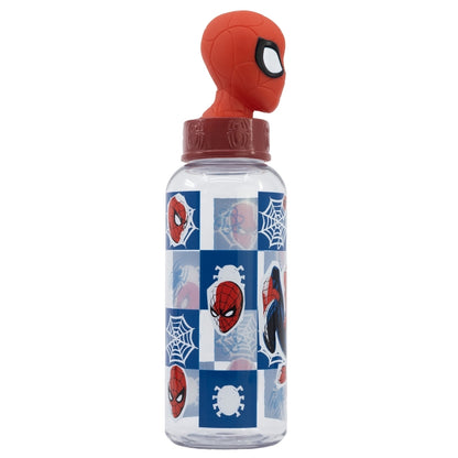 Бутилка за вода Spiderman 560ml, 3D капачка с изображение на Спайдърмен.