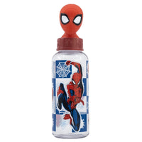 Бутилка за вода Spiderman 560ml, 3D капачка с рисунки на Спайдърмен и защитна капачка.