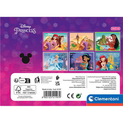 Детски пъзел Clementoni, Disney Princess, 12 кубчета с цветни анимационни герои от Disney