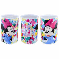 Метална касичка Minnie Mouse с цветен дизайн и елементи от любимата анимационна героиня.