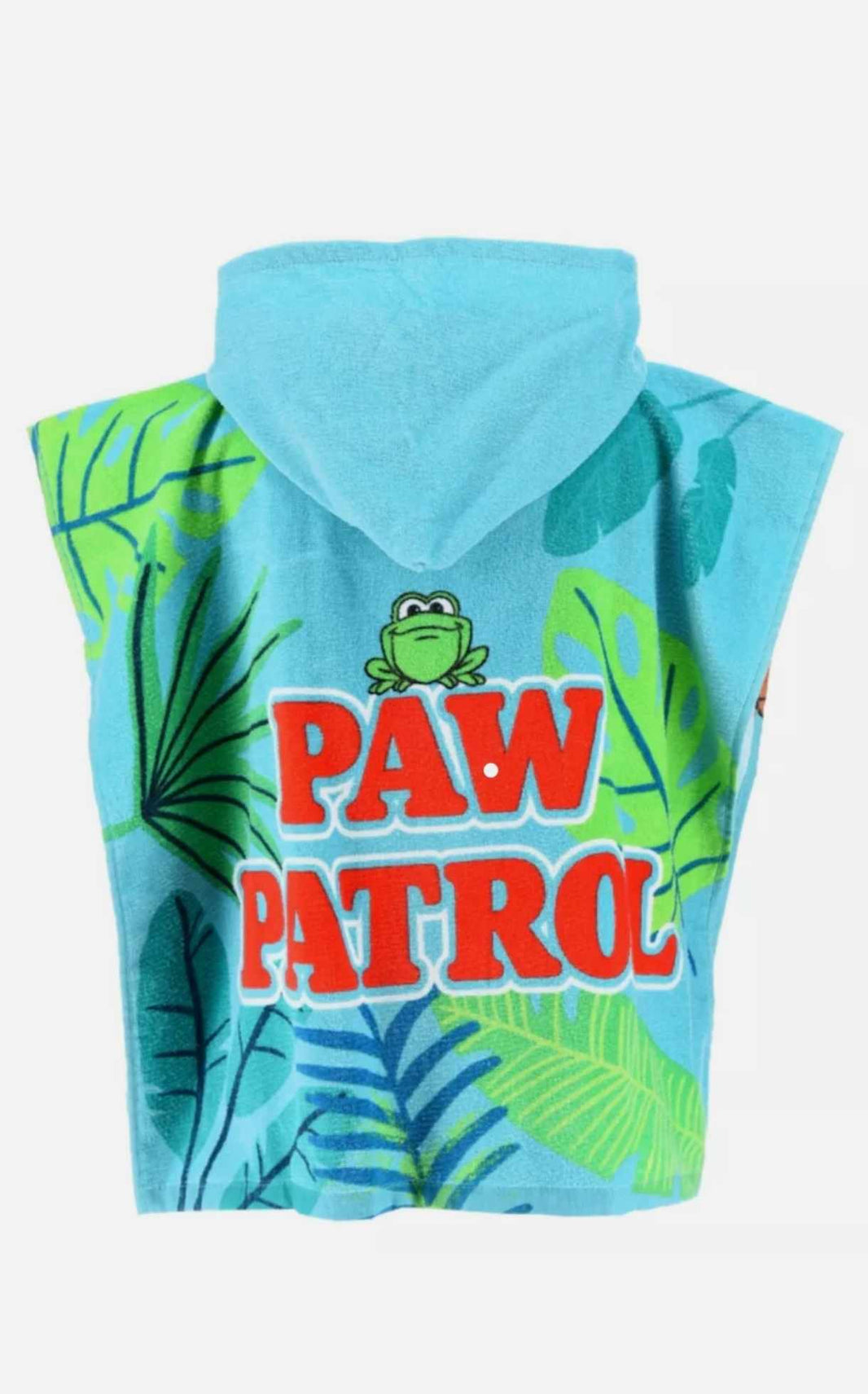 Детско пончо за плаж Paw Patrol с качулка и цветен дизайн на листа.