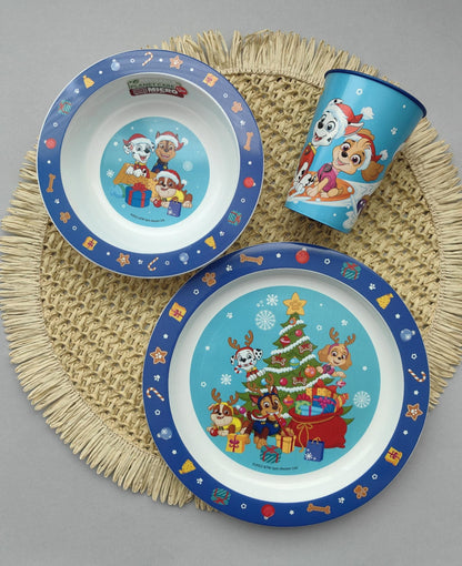 Комплект за хранене Paw Patrol, Коледа - чаша, купа и чиния с герои от Paw Patrol