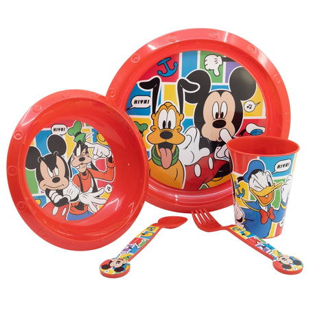 Комплект за хранене Mickey Mouse с чаша, чиния и купа с известните герои Дисни