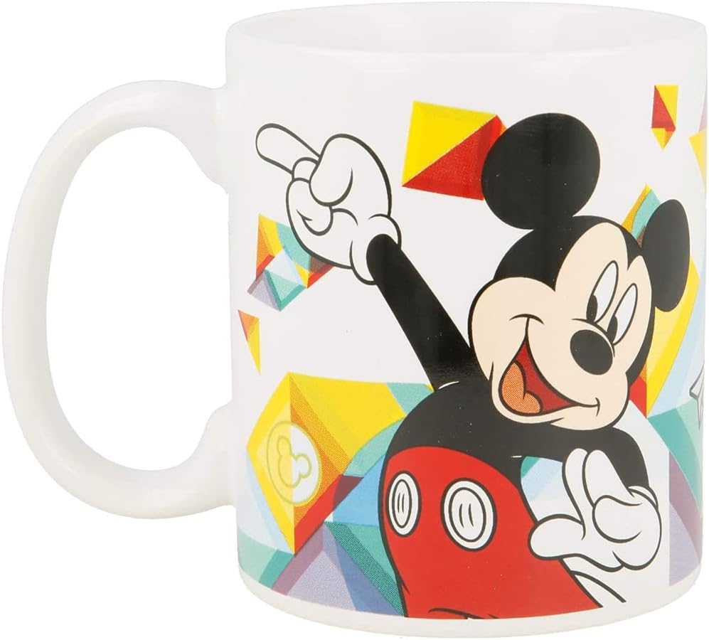 Керамична чаша Mickey Mouse с цветен дизайн и изображение на мишката Мики.