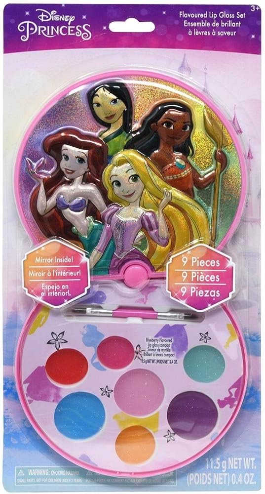 Палитра Disney Princess с 9 ароматизирани балсама за устни, апликатор и огледало
