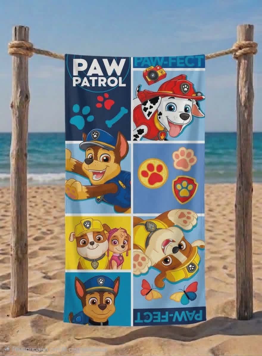 Детска хавлия за плаж Paw Patrol – 140x70 см, лицензиран дизайн