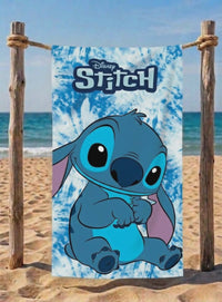 Детска хавлия за плаж Stitch – 140x70 см, бързо съхнеща, за плаж и басейн