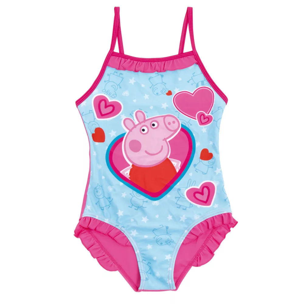 Детски бански Peppa Pig – цял бански с принт Пепа Прасето за момичета, размери 6-8г
