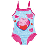 Детски бански Peppa Pig – цял бански с принт Пепа Прасето за момичета, размери 6-8г