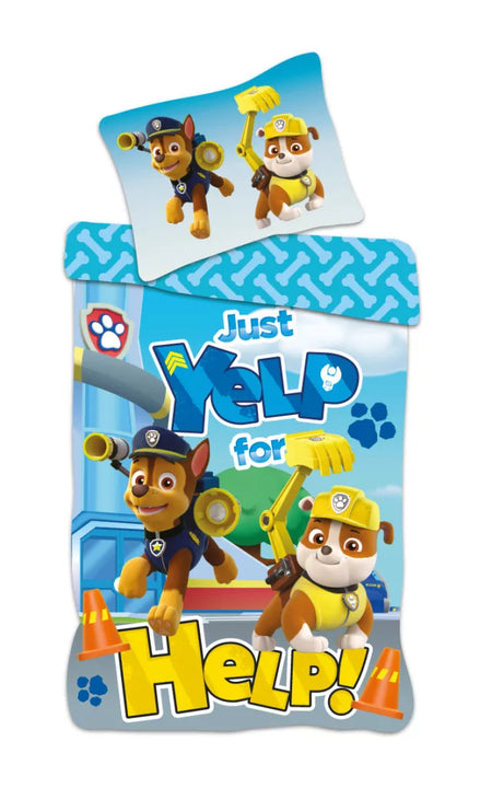 Детско двулицево спално бельо Paw Patrol – памучен комплект 140/200 см