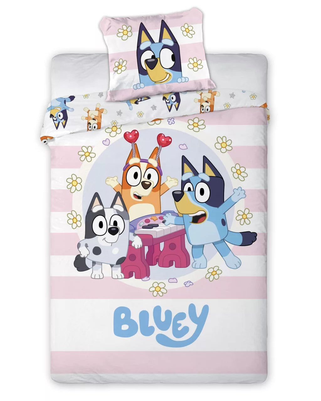 Детско спално бельо Bluey с включени възглавници и цветен дизайн, перфектно за комфорт на децата.