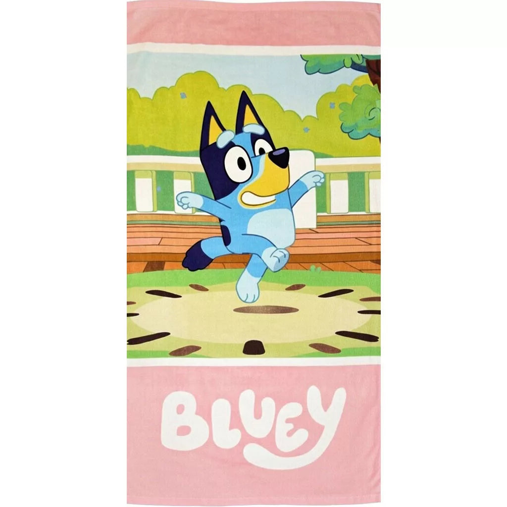 Детайл на хавлия Bluey розова, 100% памук, 140x70 см