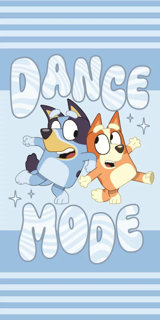 Детайл на хавлия Bluey Dance Mode, 100% памук, 140x70 см