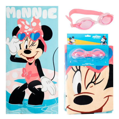 Детска хавлия за плаж Minnie Mouse 140x70 см от полиестер – предна страна"