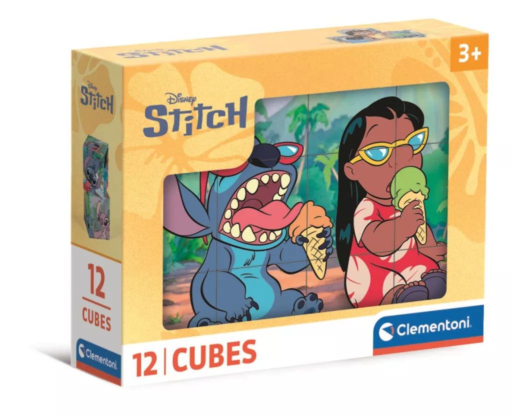 Детски пъзел Lilo & Stitch Clementoni 12 кубчета – изглед на кутията