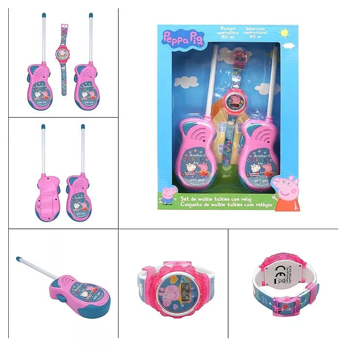 Детски уоки-токи Peppa Pig – изглед отблизо на устройството с цветен дизайн