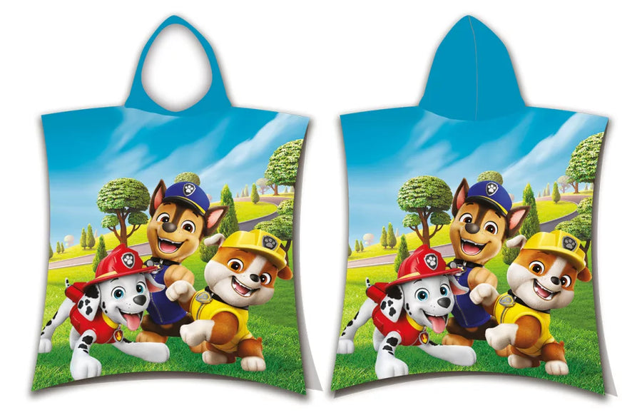 Детско плувно пончо с качулка Paw Patrol – 100% памук, 115x50 см, за плаж и басейн