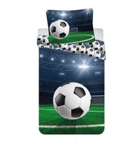 Детско двулицево спално бельо Football 140x200 см от 100% памук – лицева страна
