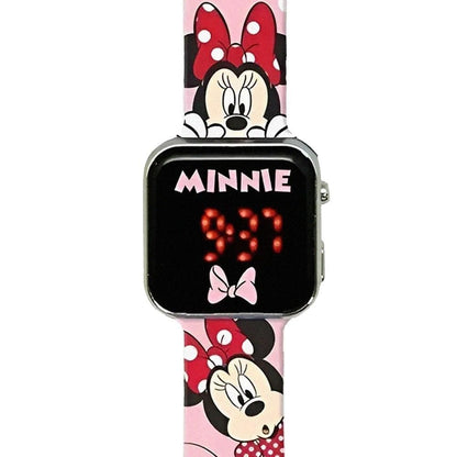 LED Детски часовник Minnie Mouse с дизайн на Мини Маус и LED дисплей за деца.