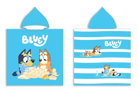 Детско плувно пончо с качулка Bluey – 100% полиестер, 100x50 см, за плаж и басейн