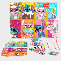 Адвент календар Stitch с коледни изненади, рисувателни комплекти и игри за деца.